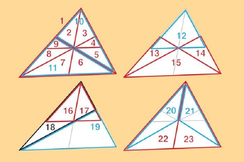 сколько нарисовано треугольников
