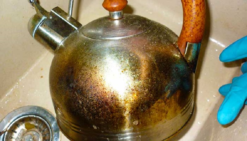 отмыть нагар на чайнике вываривание