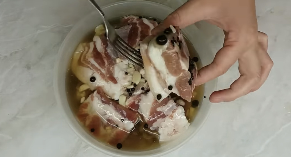 сало в чесночном маринаде