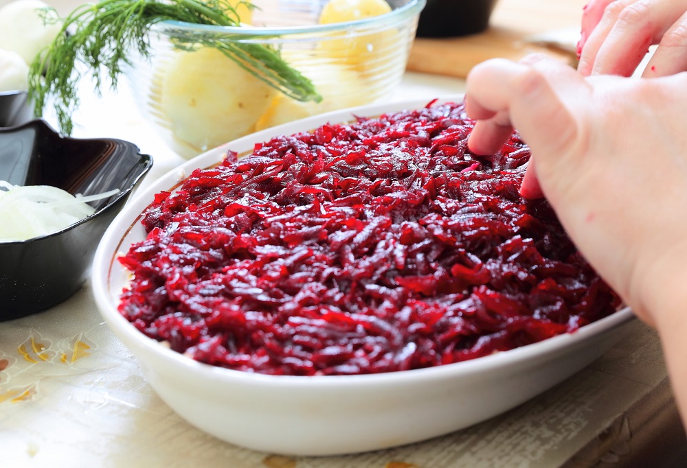 свекольный слой в салат шуба